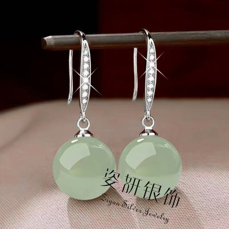 足银耳饰 百搭新款爆款珠珠气质耳环纯银防过敏轻奢简约时尚耳坠