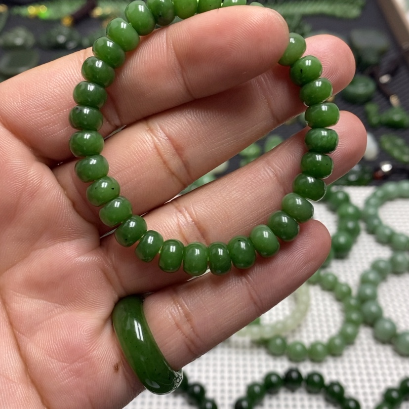 【闪购商品】和田玉（碧玉）手链未镶嵌符*u