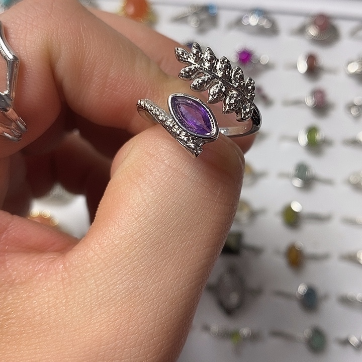水晶戒指未镶嵌天然紫水晶