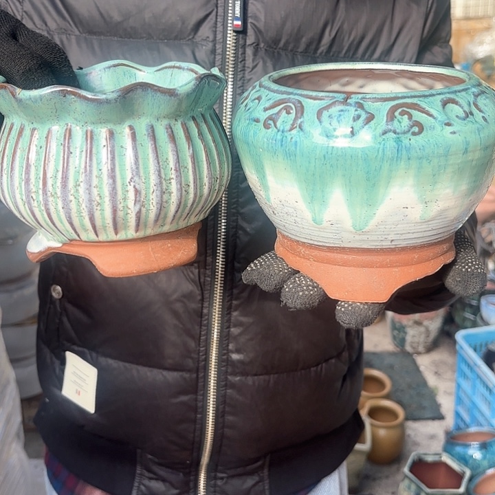 红陶瑕疵两个口径12*15+14*11