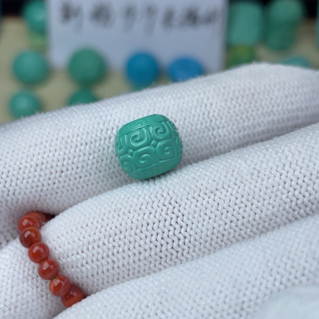 南红玛瑙未镶嵌珠宝半成品11mm回纹老型