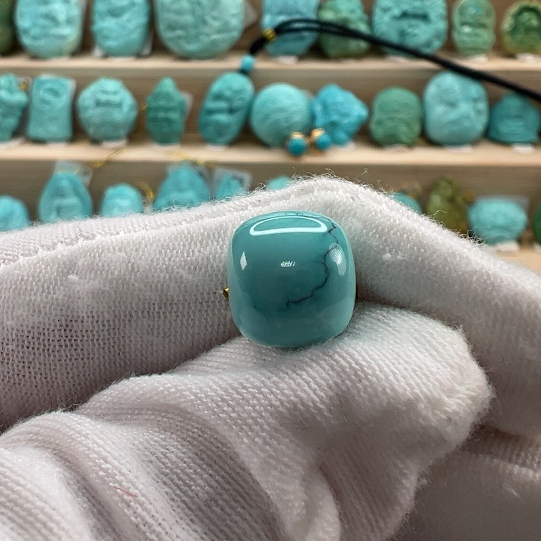 未镶嵌绿松石老型珠10.9x5.9mm