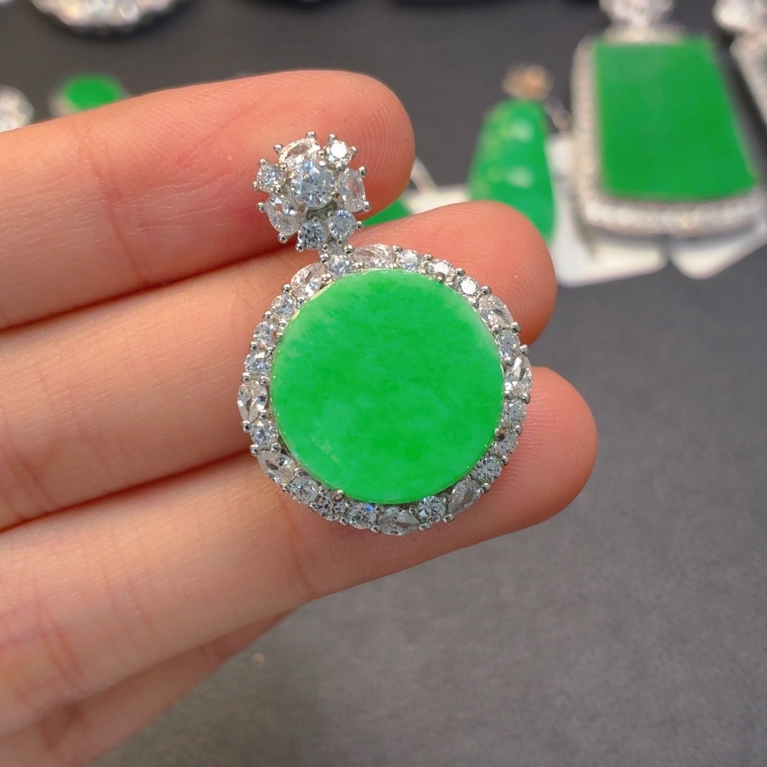 翡翠银S925镶嵌颈饰