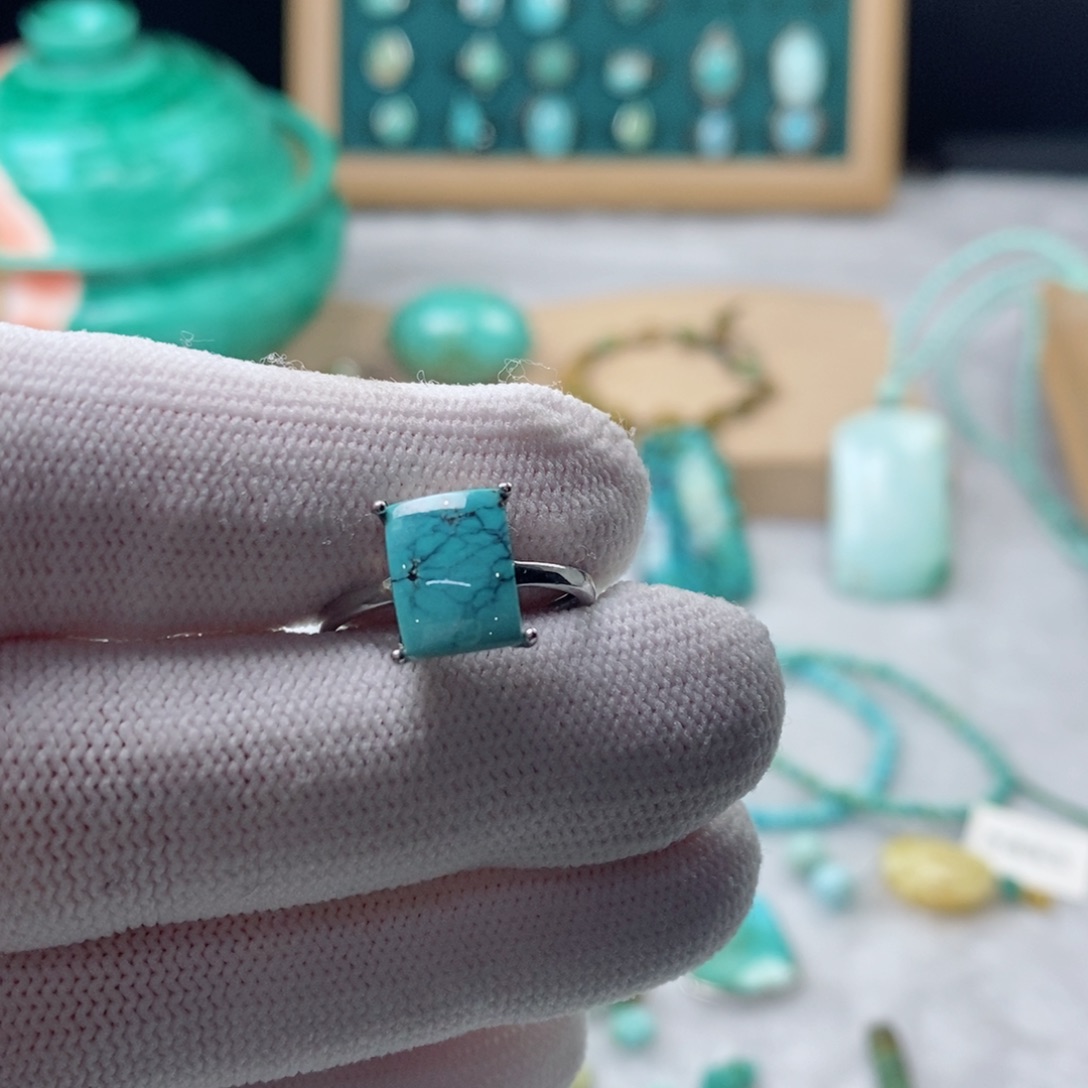 绿松石颈饰银S925镶嵌