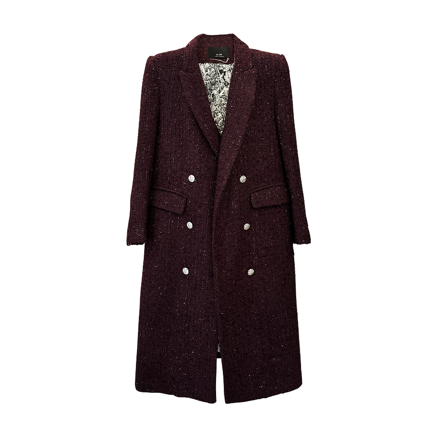 百搭双排扣小香风大衣时尚轻奢绵羊毛外套设计师休闲