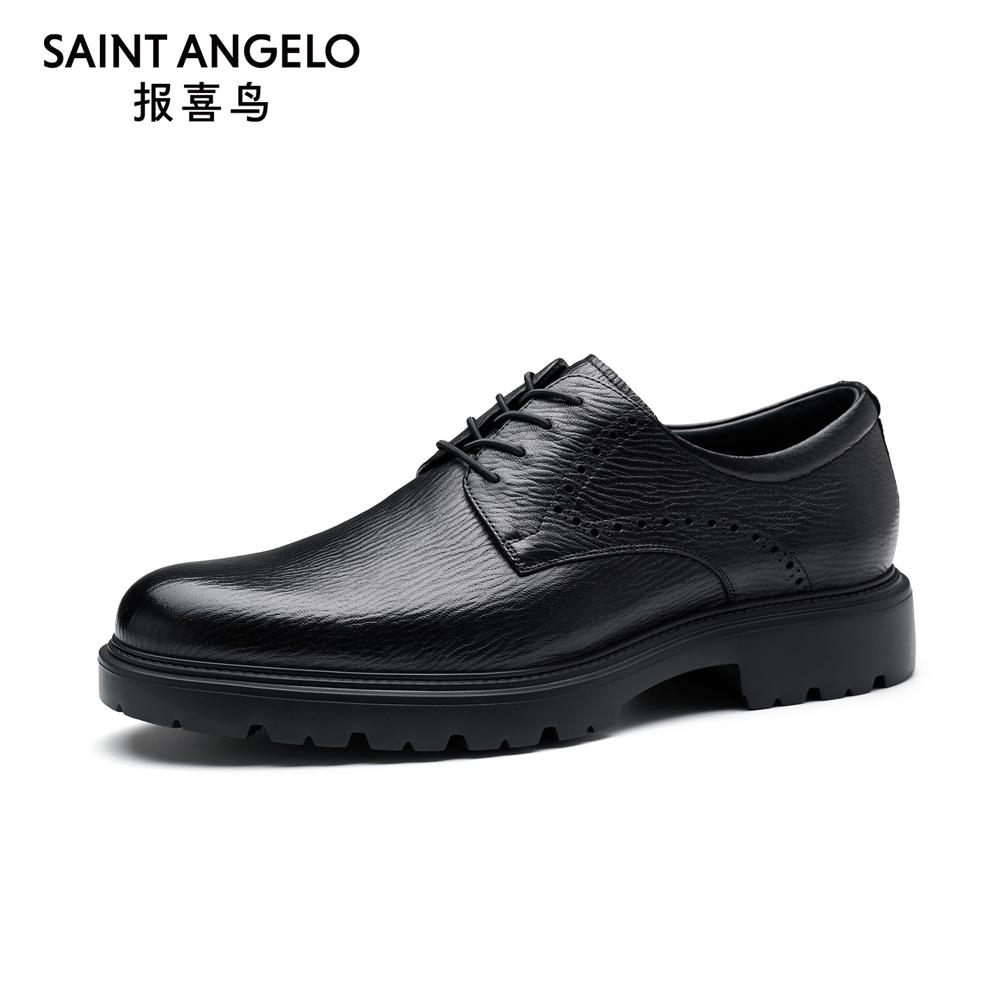 报喜鸟男鞋春秋款男士商务皮鞋软面羊皮办公室工作正装鞋子