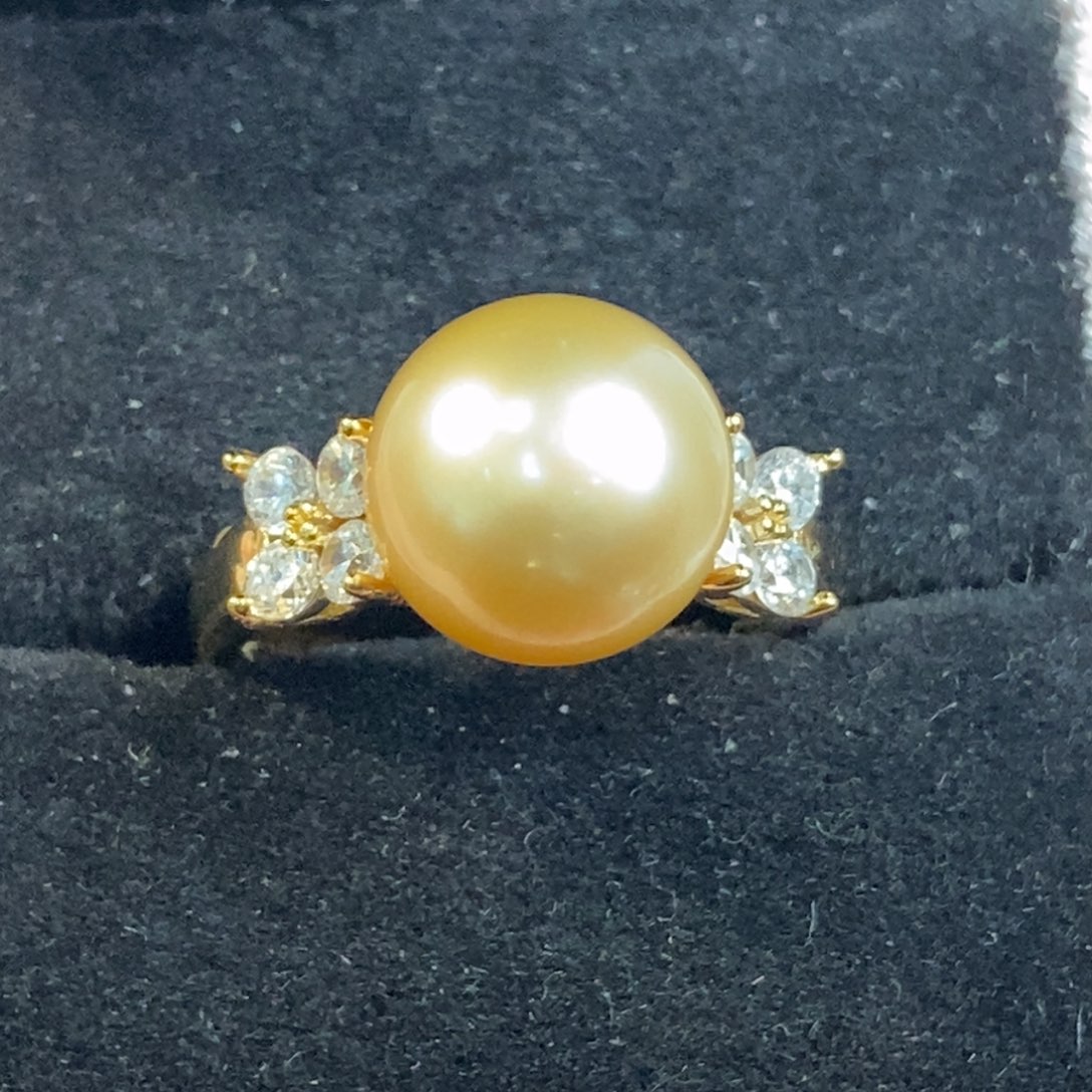 海水珍珠戒圈银S925镶嵌