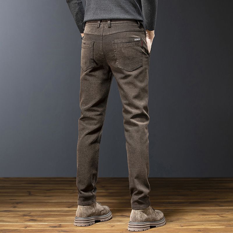 【妞妞专属】2025年秋冬厚款雪尼尔简约休闲修身小直筒长裤