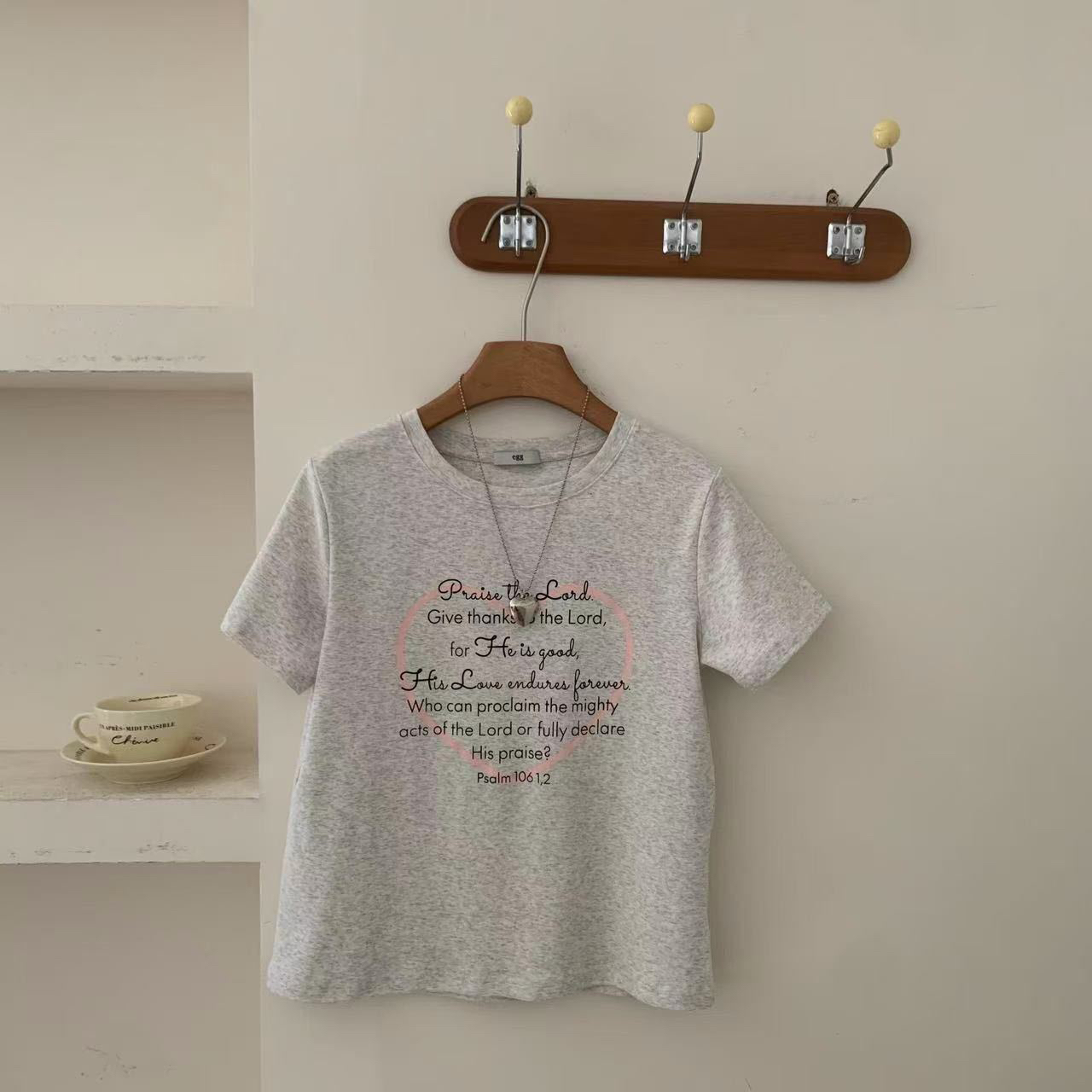 9251 正肩粉色爱心短袖