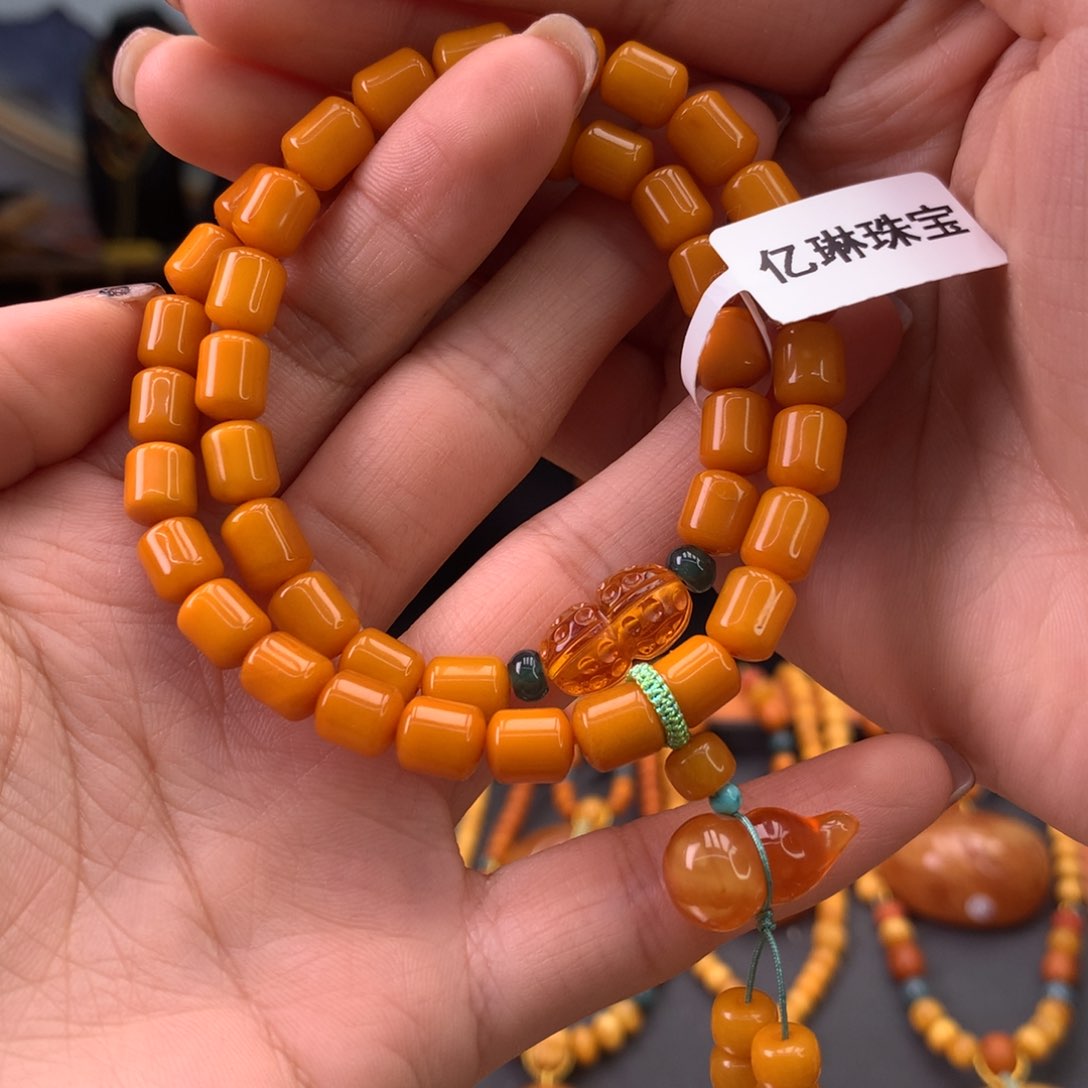 蜜蜡手串未镶嵌云*天然