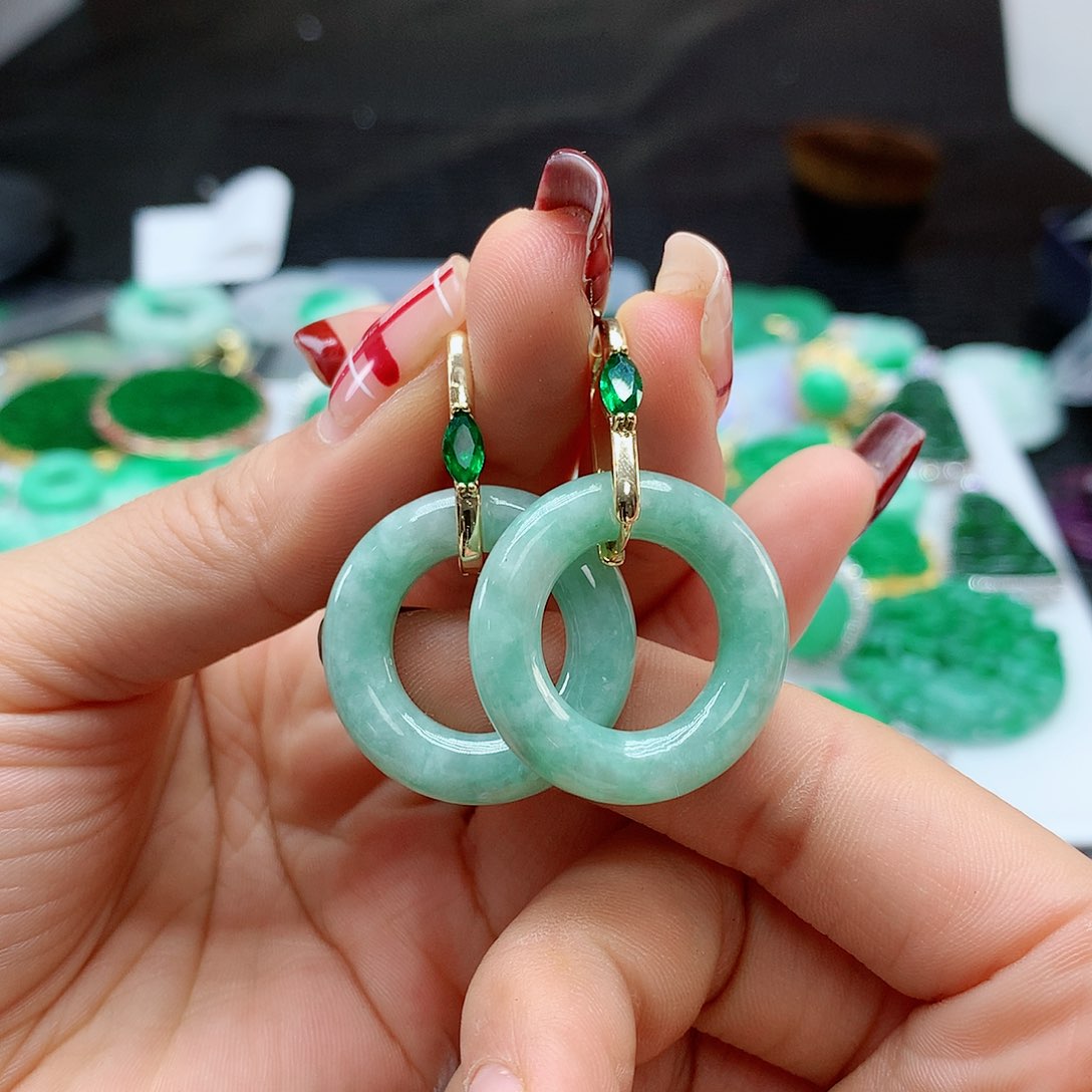 【闪购商品】翡翠耳饰未镶嵌，