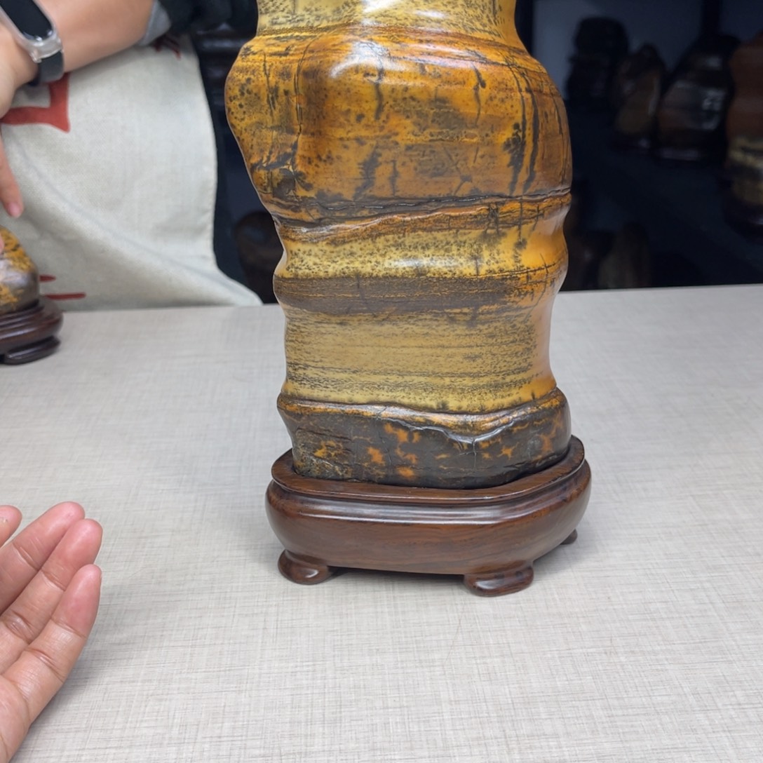 石材广西大化彩玉石配底座