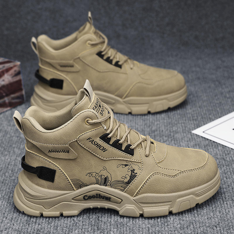 秋季劳保工作男鞋 工地干活防水防滑耐磨运动登山潮马丁靴