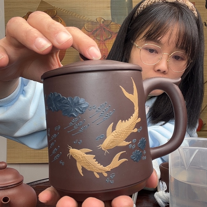 紫砂茶杯原矿紫砂杯