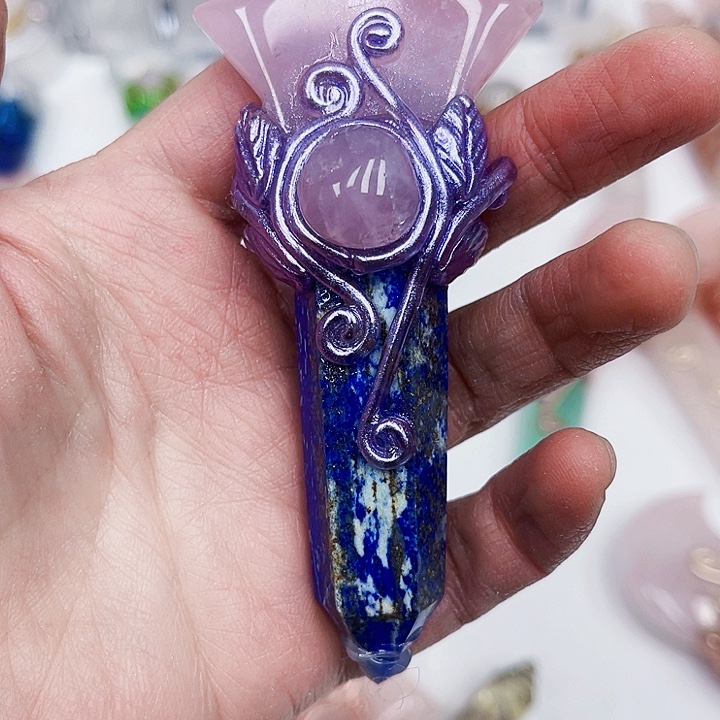 御***楼未镶嵌紫晶摆件水晶