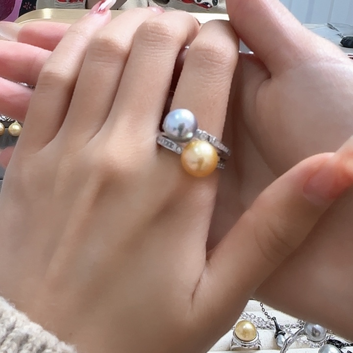 海水珍珠戒指银S925镶嵌