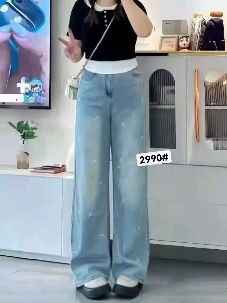 155-160身高刺绣X窄版阔腿裤2990