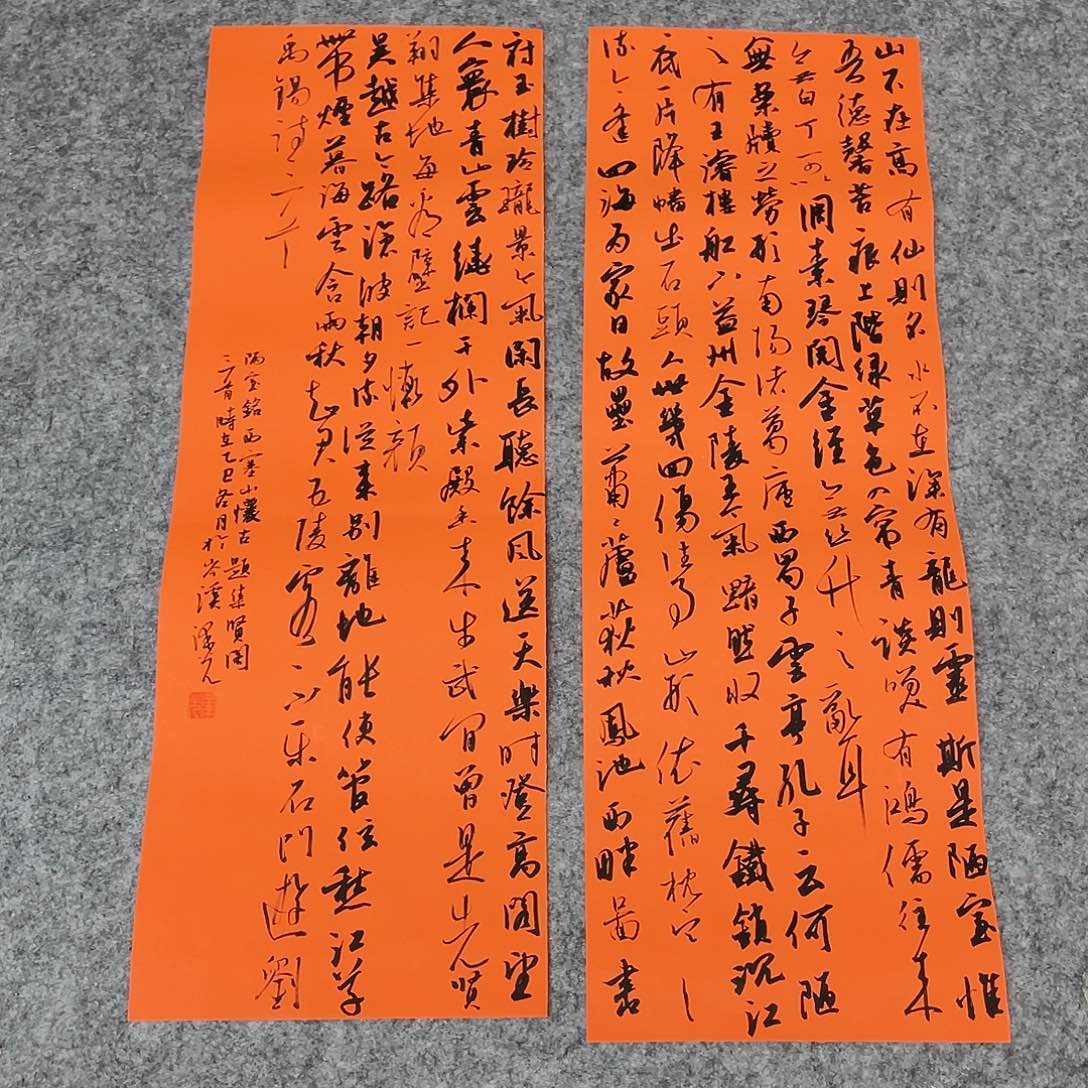 书法国展书家廖老师69×24×2