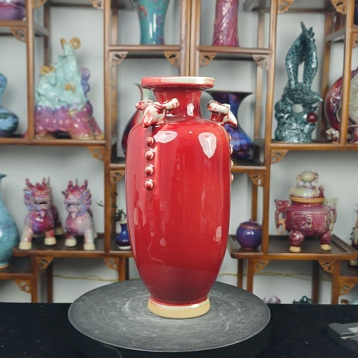 摆件钧瓷摆件神后镇