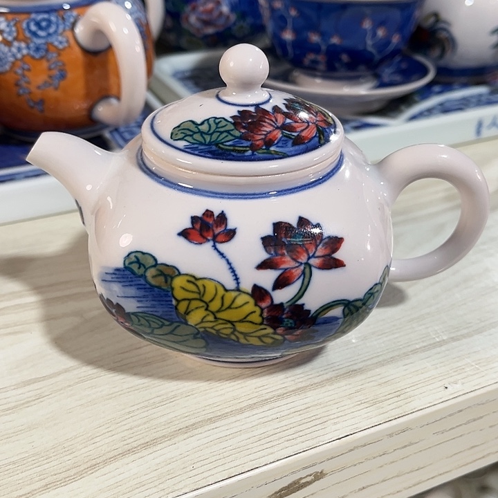 瓷片景德镇陶瓷茶壶 