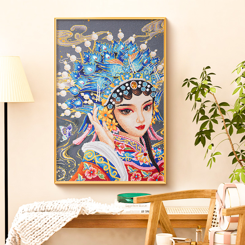 新款钻石画京剧花旦人物中国风戏曲国粹画手工diy玄关客厅解压