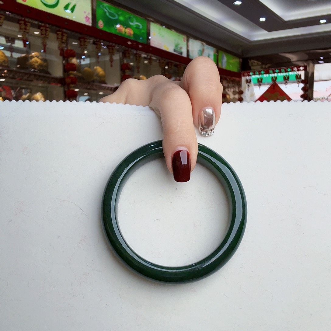 和田玉（碧玉）手镯未镶嵌用****3