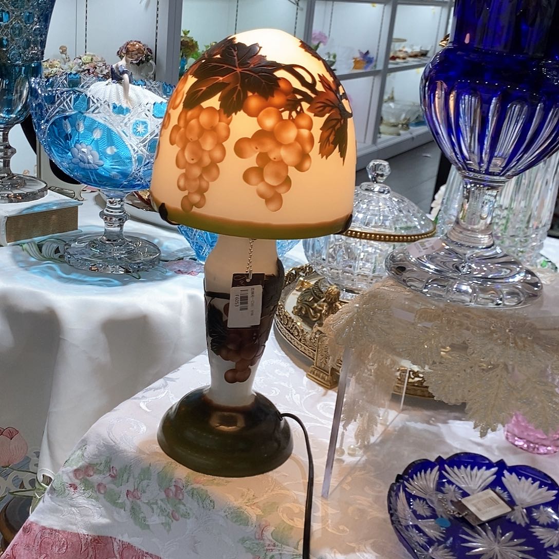 摆件F6053老料琉璃格雷台灯