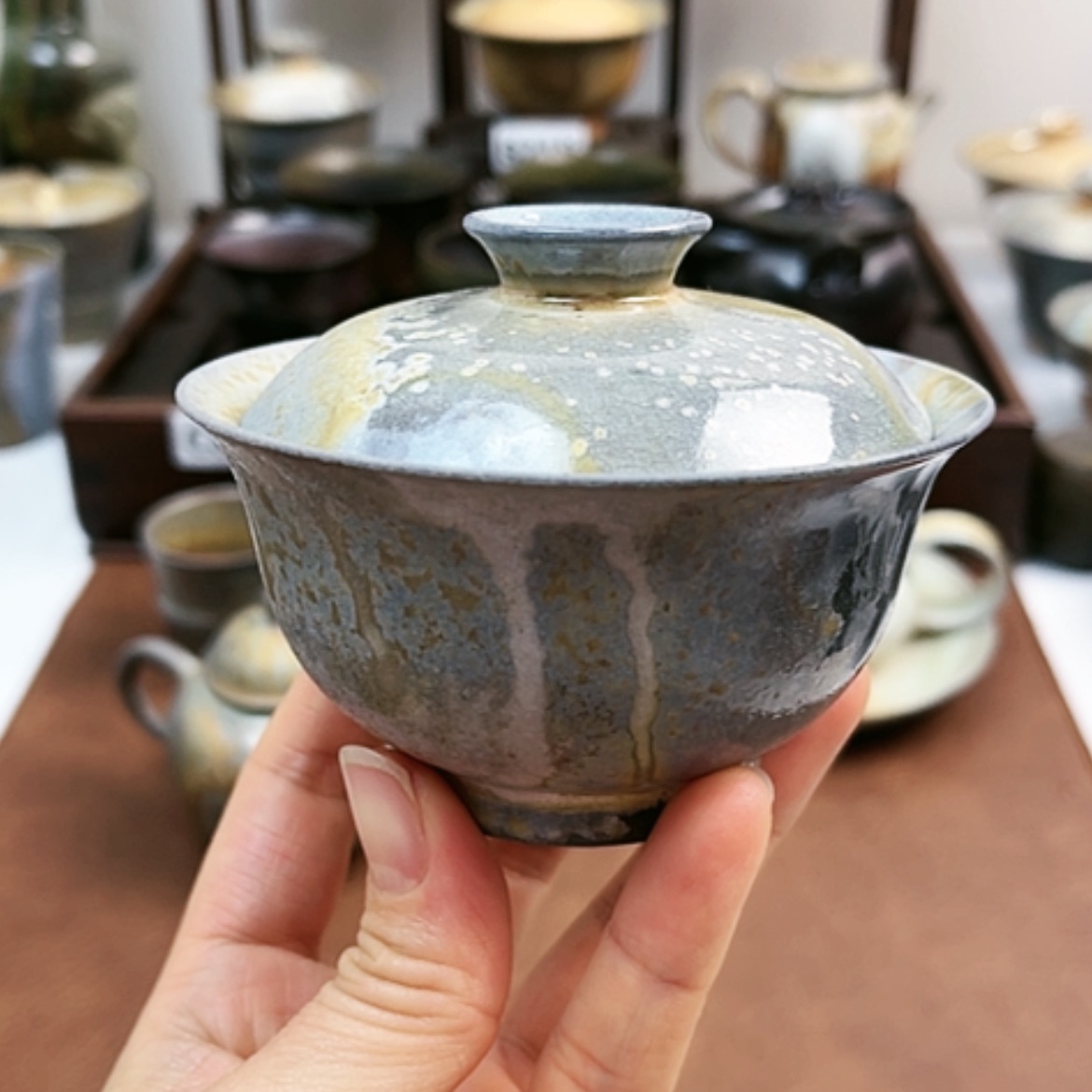 【闪购商品】?***素柴烧茶具柴烧盖碗