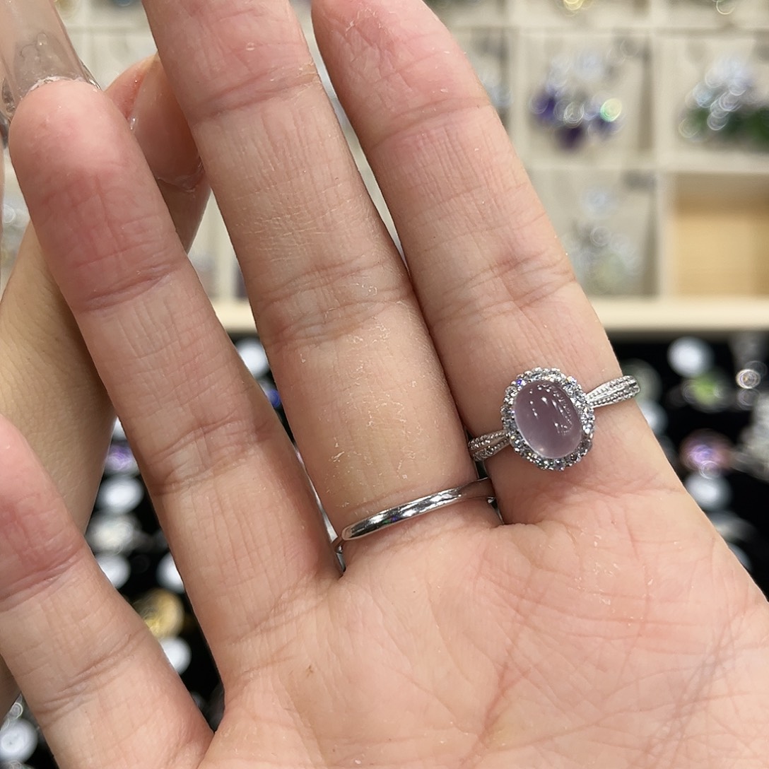 大***9戒指银S925镶嵌萤石