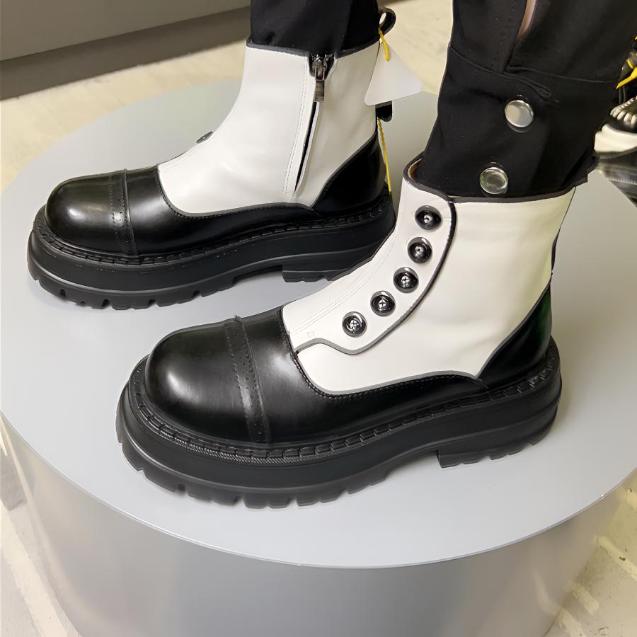 男鞋2025秋冬季新款头层牛皮软底高帮休闲英伦复古真皮工装马丁靴