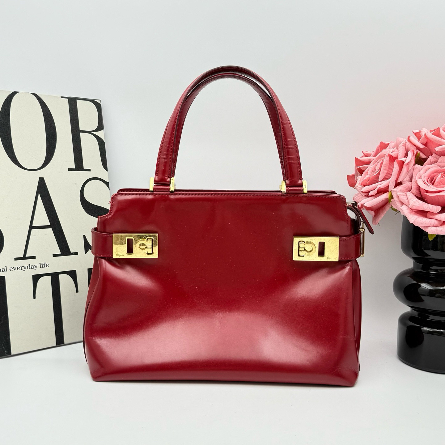 95新 FERRAGAMO/菲拉格慕 菲拉格慕 xy 6103 红色手提包