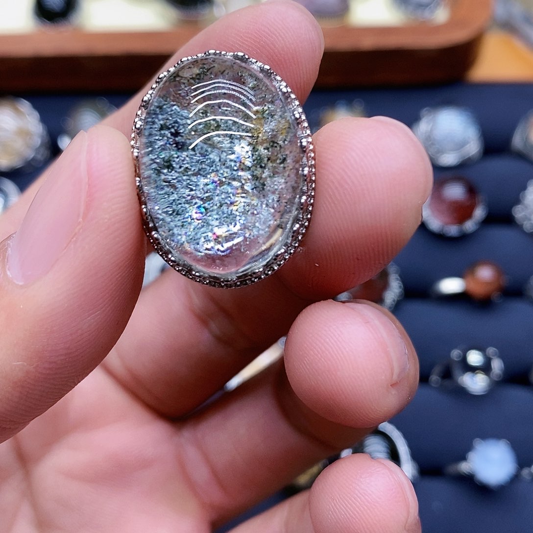 水晶颈饰银S925镶嵌?*天然水晶魔盒