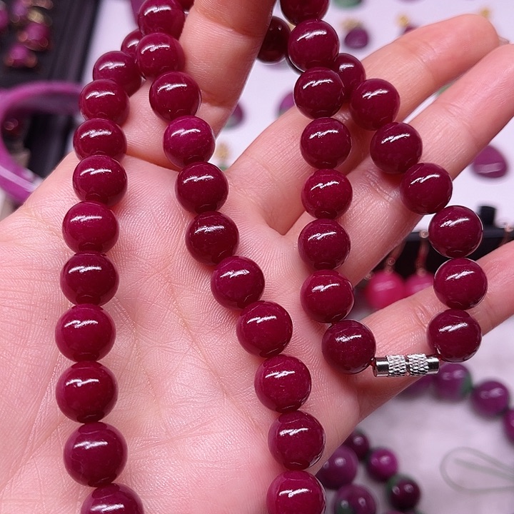 红宝石项链银S925镶嵌