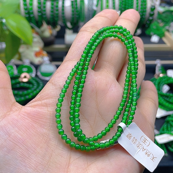 翡翠颈饰未镶嵌圆珠项链3