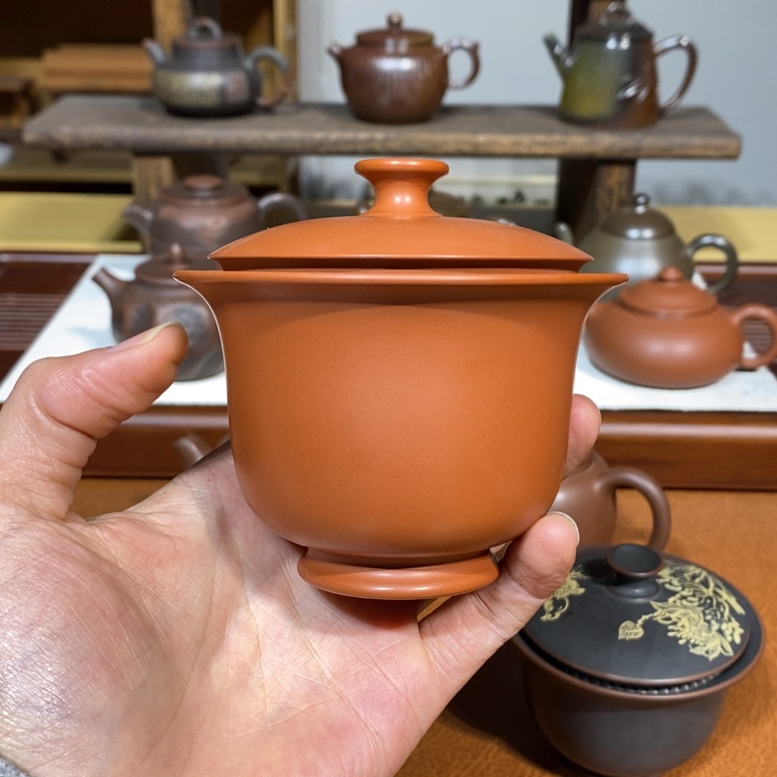 特价微瑕坭兴陶手工盖碗160ml