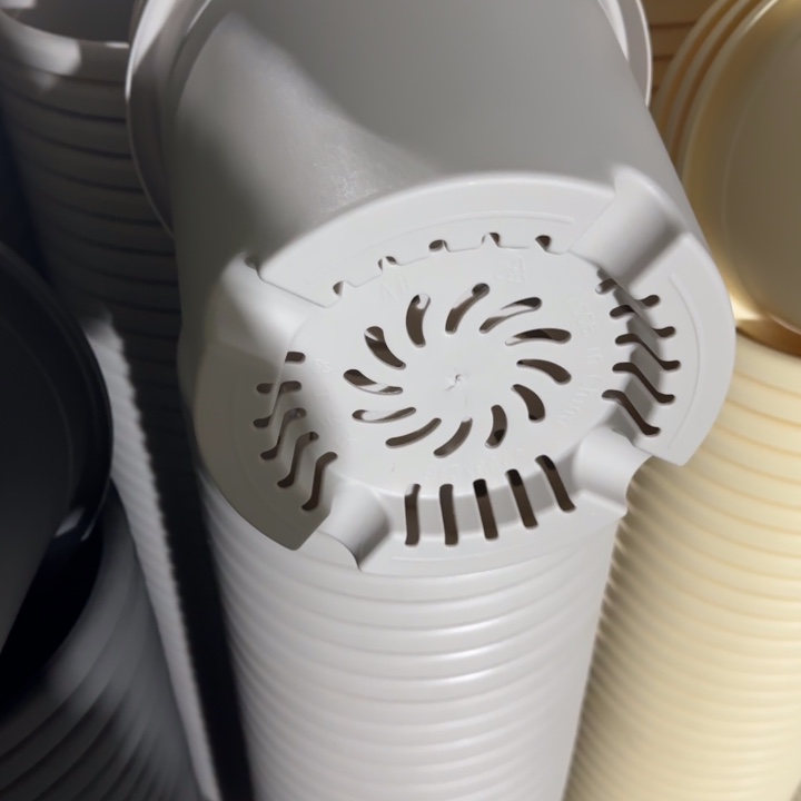 四季4号5个灰白色口径25高21花盆