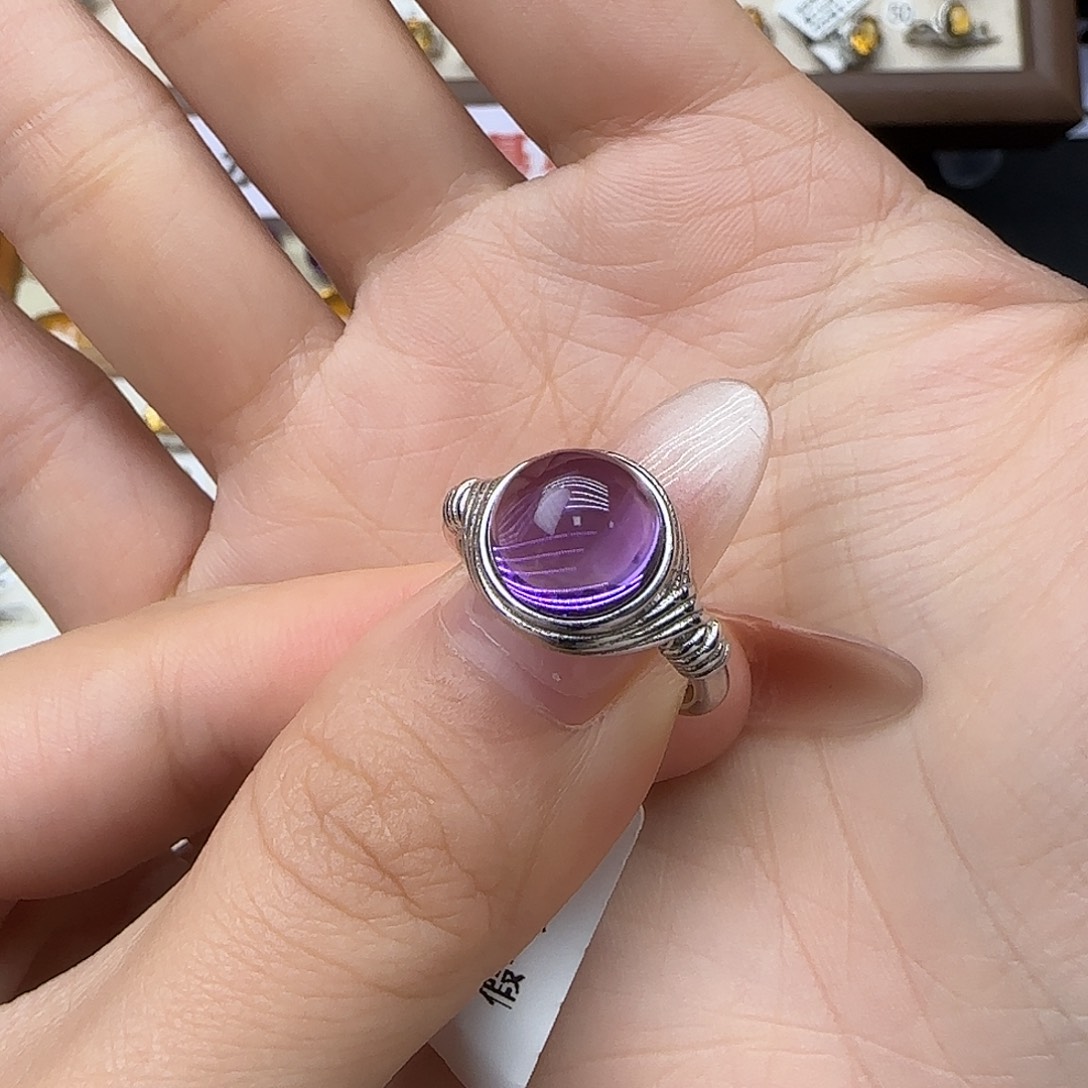 M****水晶银S925镶嵌珠宝半成品G 乌拉圭紫水晶