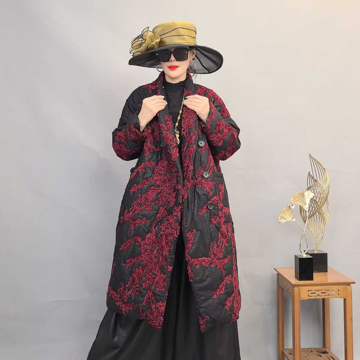 8587时尚复古优雅秋冬季上新洋气名媛气质休闲百搭外套