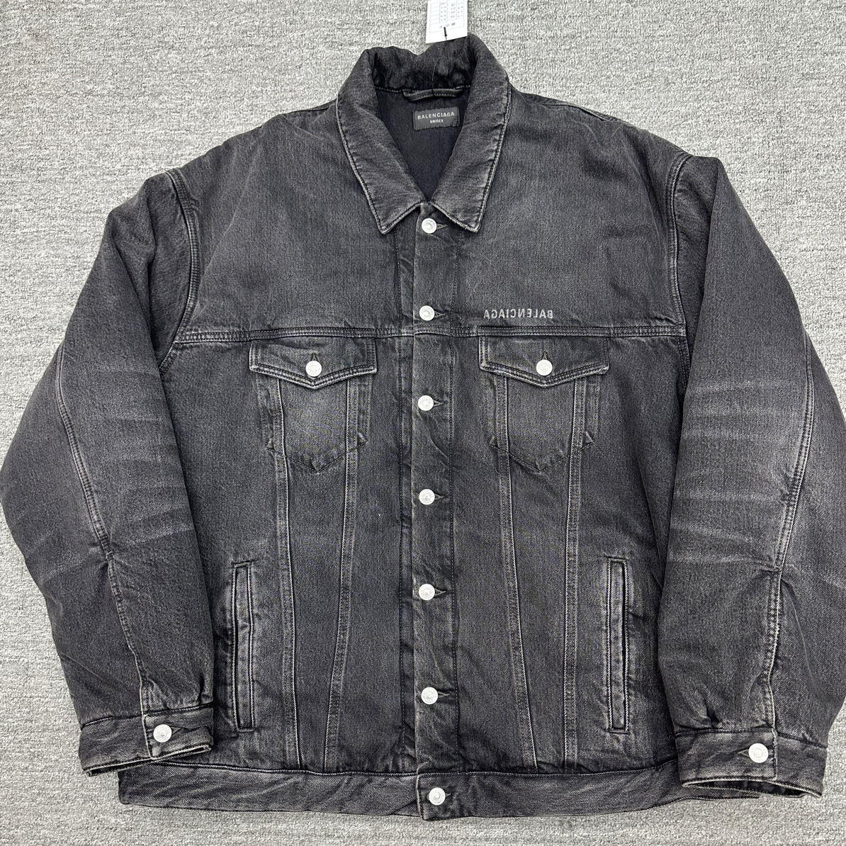 未使用 Balenciaga/巴黎世家 46 巴黎世家水洗做旧棉服 全新