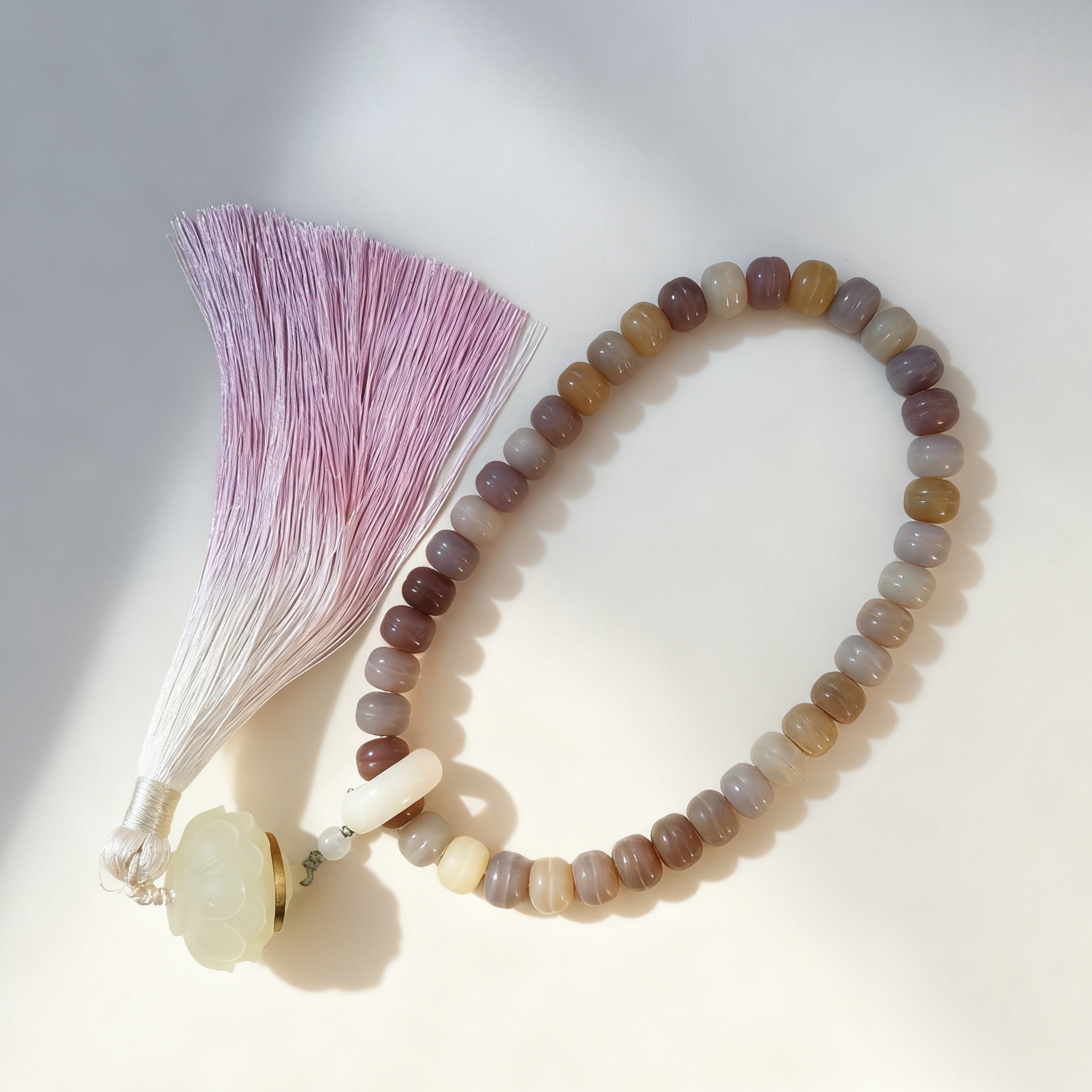 香芋紫面包菩提双圈莲花手持流苏 精品手串 无礼盒 STJ 075