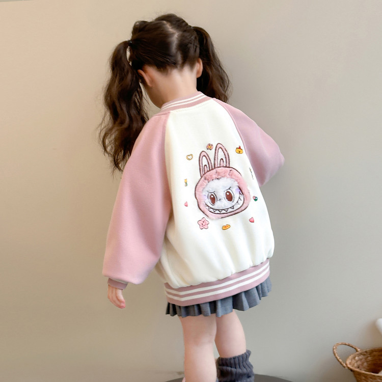 女童春秋款棒球服外套2025新款拉布布秋季上衣时髦女孩秋装外套