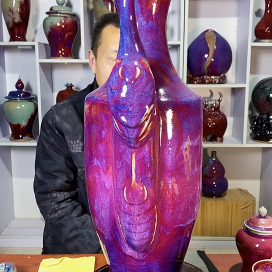 摆件商**哥尚峰钧窑作品摆件