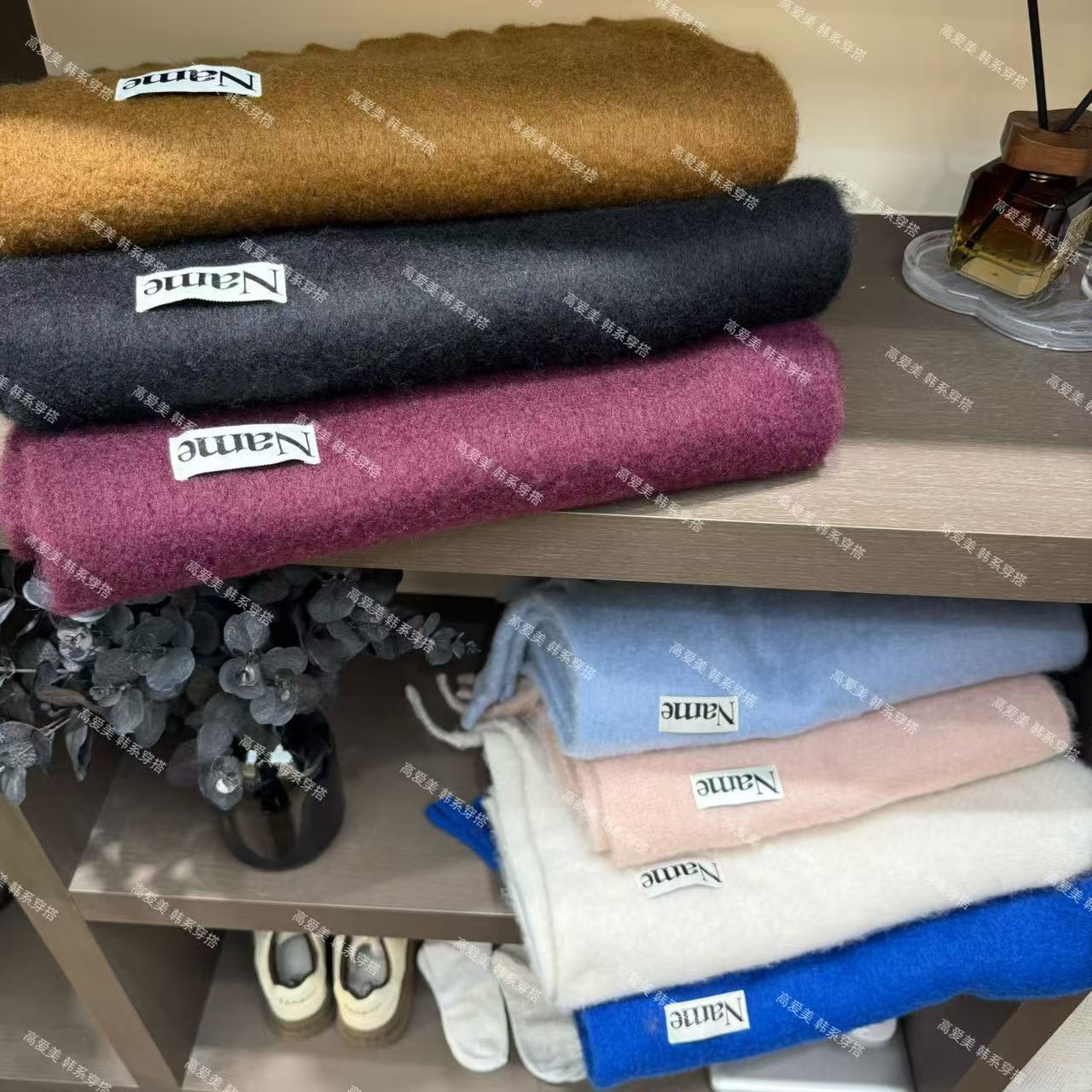 高爱美-「甜夜种种」韩国单！韩系冬季针织纯色百搭软糯围巾