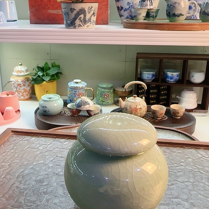 茶具套装 旅行茶具茶叶罐玻璃杯 青花瓷器