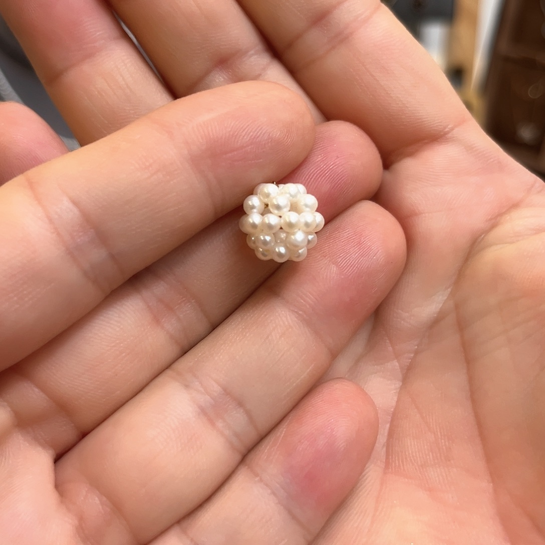 吊坠(不含链)18K金镶嵌淡水珍珠绣球