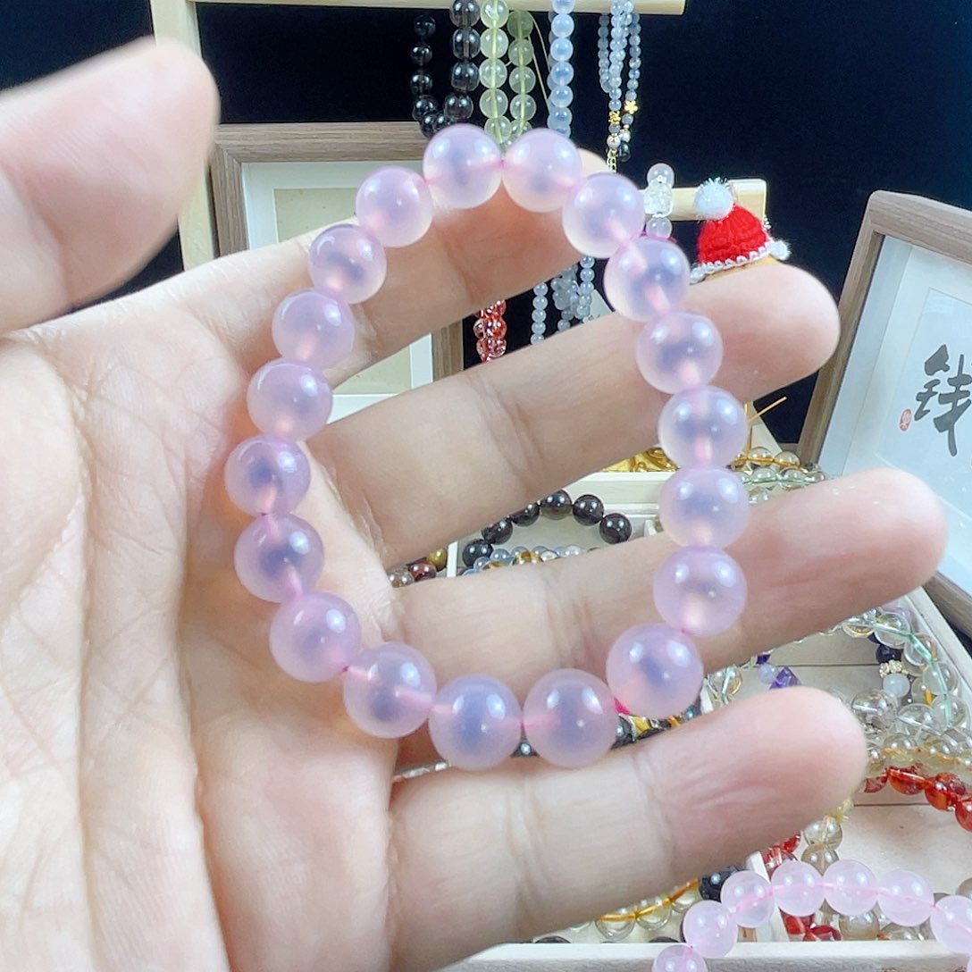 水晶手链未镶嵌粉溏心