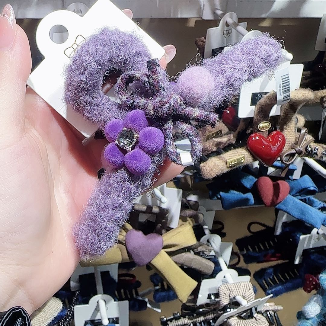 皮质铁合金毛毛抓夹