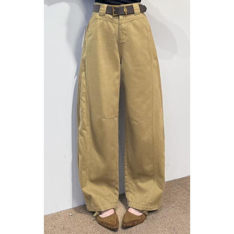 60133#工装裤立体装饰拼接薄款休闲裤秋冬时尚绿色卡其色卫裤休闲