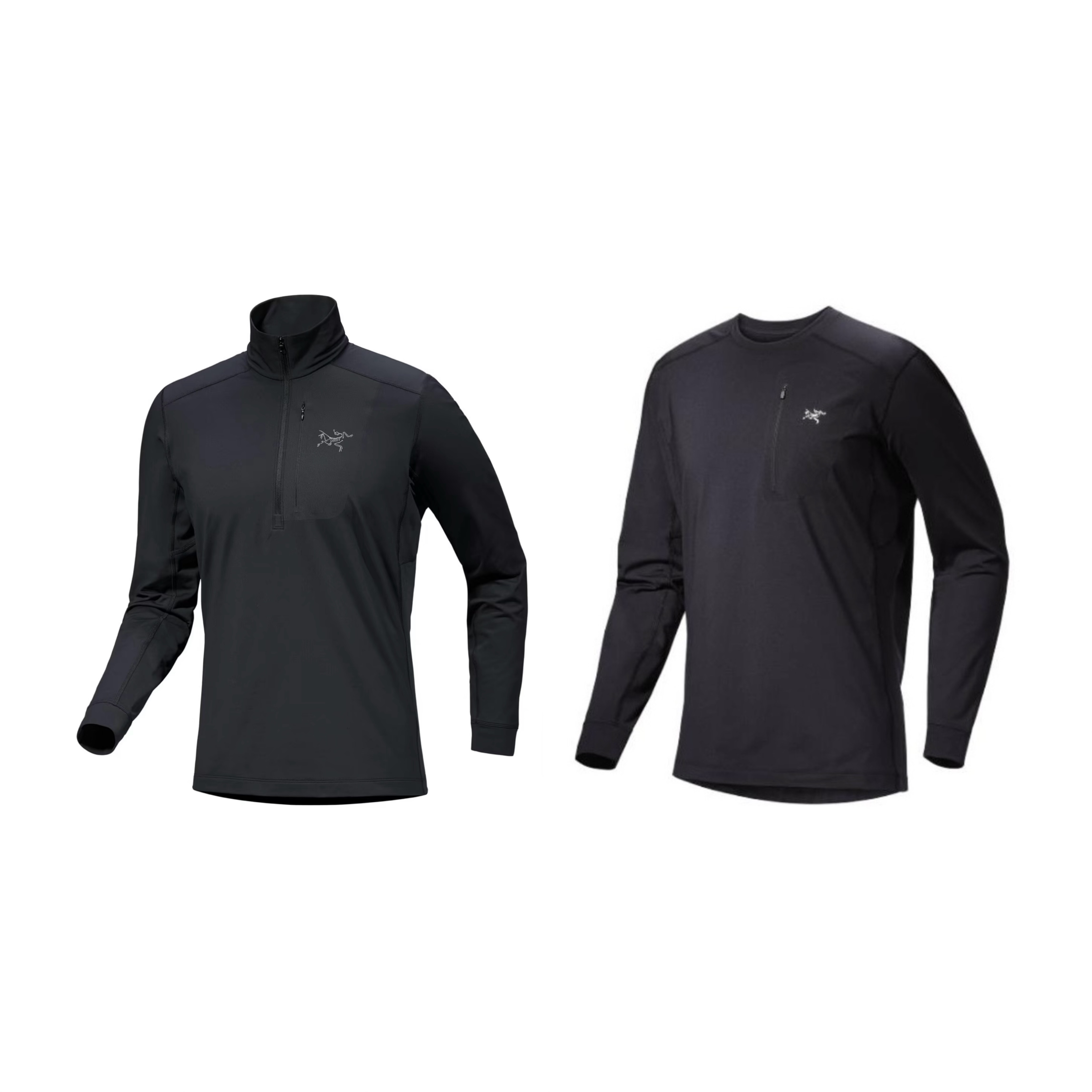 Arcteryx/始祖鸟 Rho LT Zip 纯色抓绒半拉链长袖卫衣T恤男款