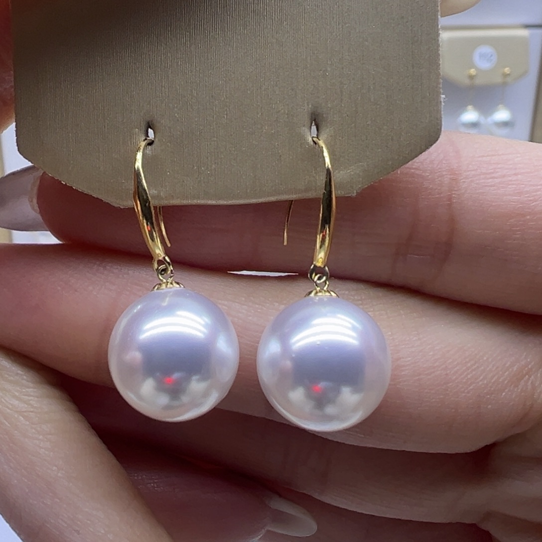 淡水珍珠耳饰18K金镶嵌